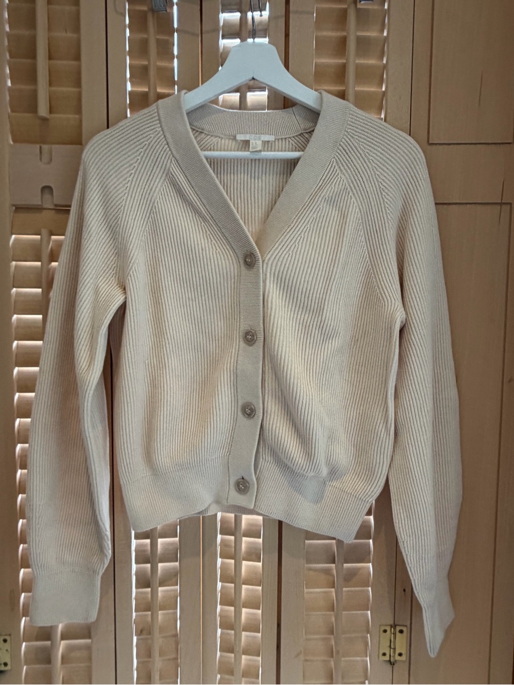 COS Cream Ribbed Cardigan